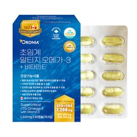 [ORONIA] Supercritical rTG Omega-3 60 Caps_rTG Contains Vitamin E, EPA, DHA, Improves Blood Circulation, Reduces Blood Triglycerides_Made in Canada